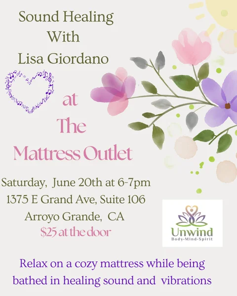 June Sound Healing at The Mattress Outlet with Lisa Giordano - June 20, 2026