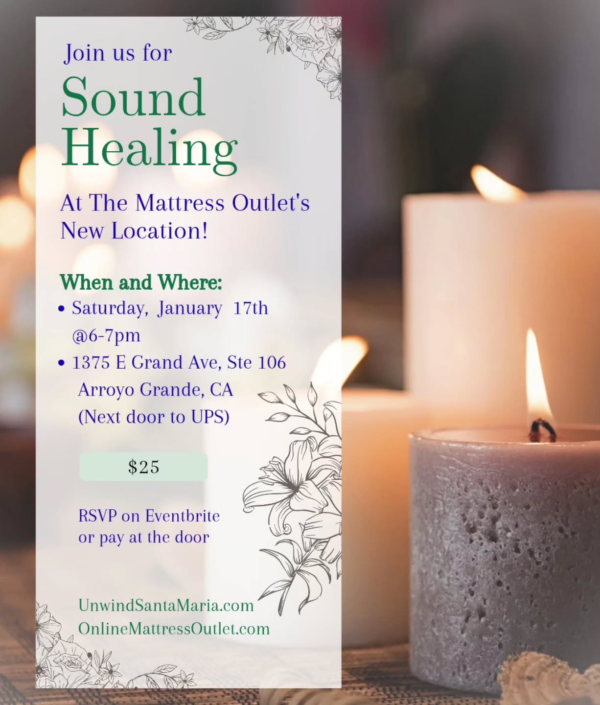 Sound Healing at The Mattress Outlet - January 2026