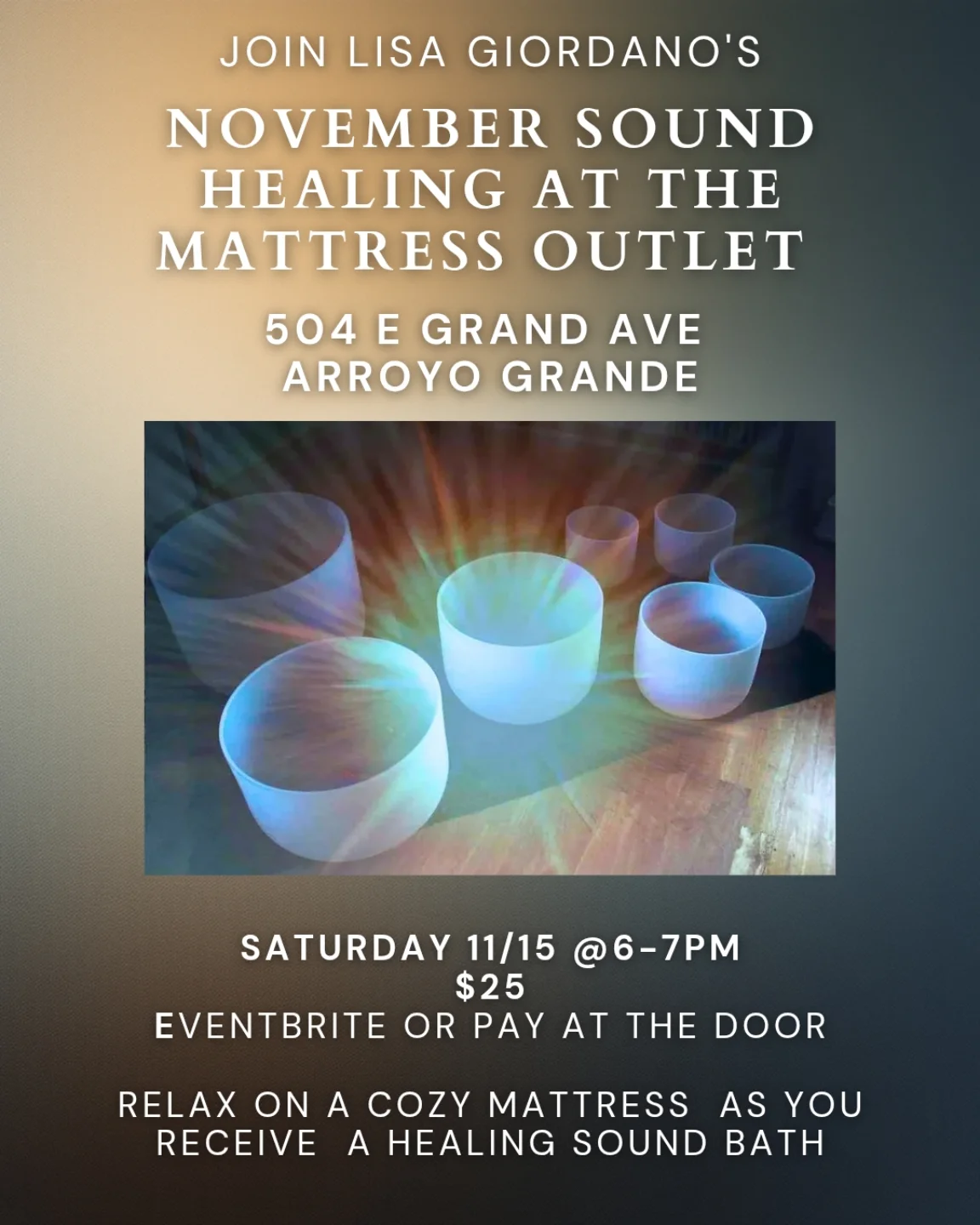 November Sound Healing at The Mattress Outlet