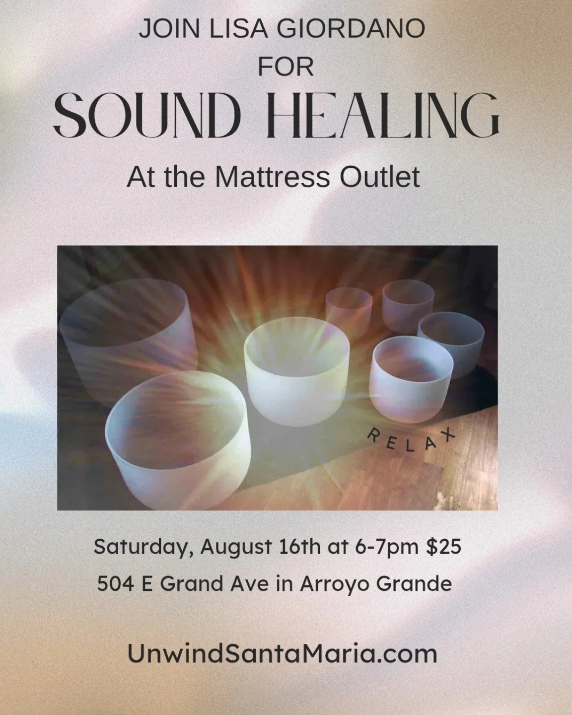 August Sound Healing at The Mattress Outlet